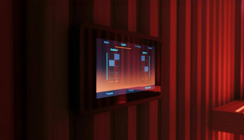 WiFi control for independent red light and infrared heat in SaunaCloud sauna