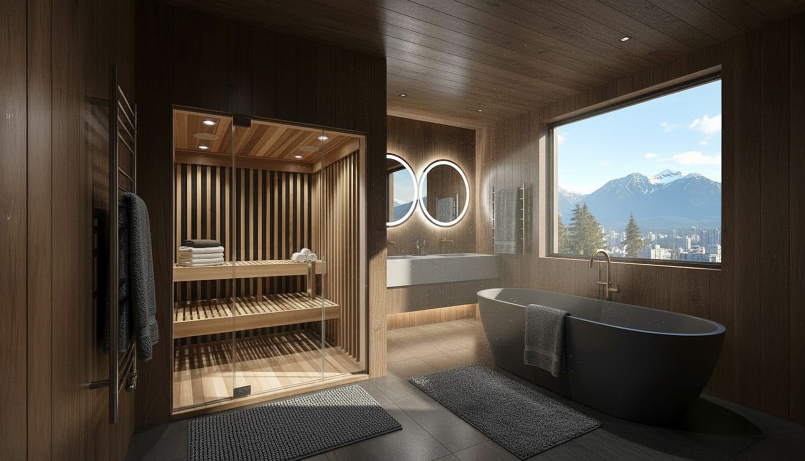 SaunaCloud custom infrared sauna interior in Western Red Cedar with VantaWave heaters